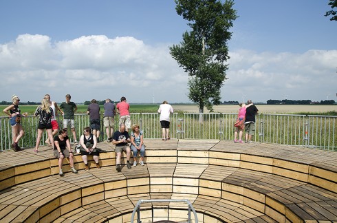 Uitzicht over de omringende weilanden vanuit de Biebieb.